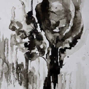 Black and White Abstract Roses Artwork