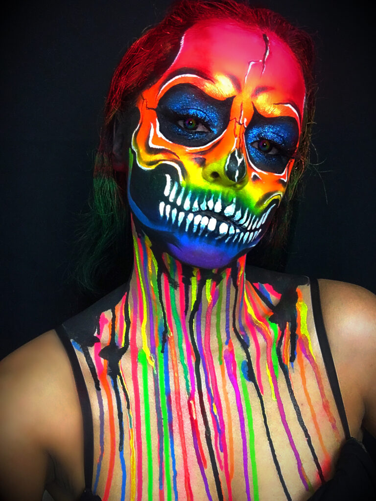 Rainbow Skull Halloween Makeup Art