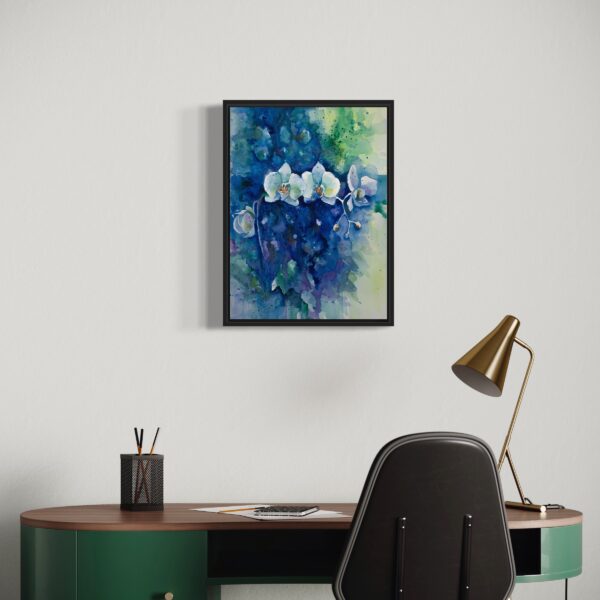 Blue Watercolor Abstract Orchids Limited Edition Artwork