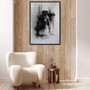 Abstract Human Figure Limited Edition Charcoal Artwork