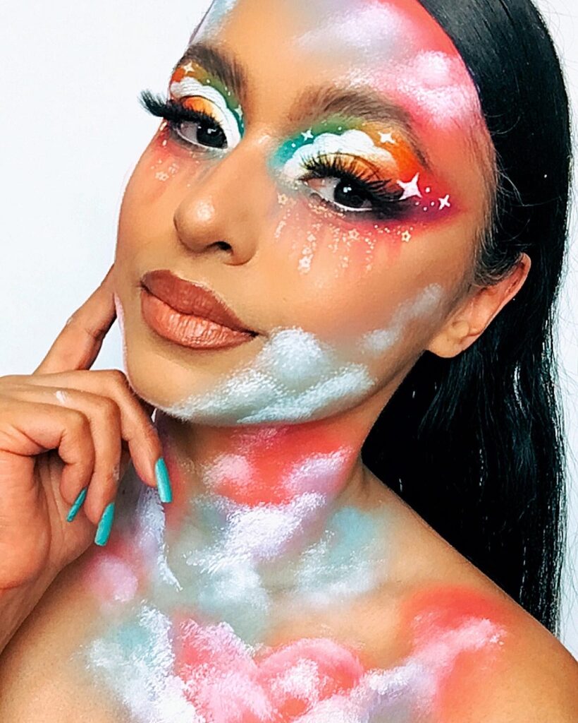 Rainbow Cloud Artistic Makeup